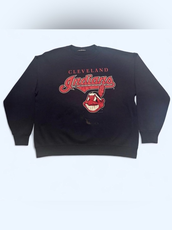 Nutmeg Other - Vintage Cleveland Indians Nutmeg Crewneck Sweatshirt MLB Navy 2XL Oversized 1997